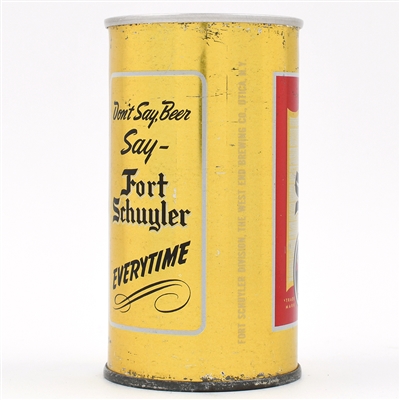 Fort Schuyler Beer Zip Top  WHITE TEXT ACTUAL 65-34 POSSIBLY UNIQUE