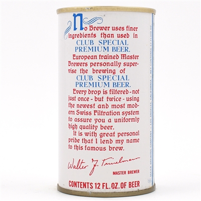 Club Special Beer Pull Tab 55-24 TOUGH