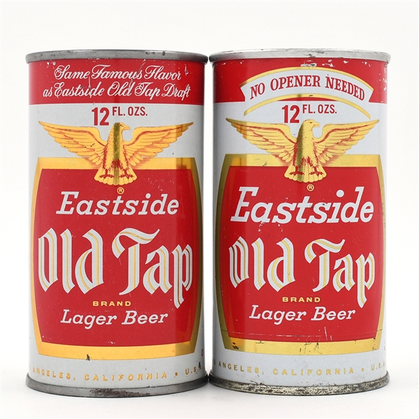 Eastside Old Tap Beer Flat Top and Zip Top Lot of 2