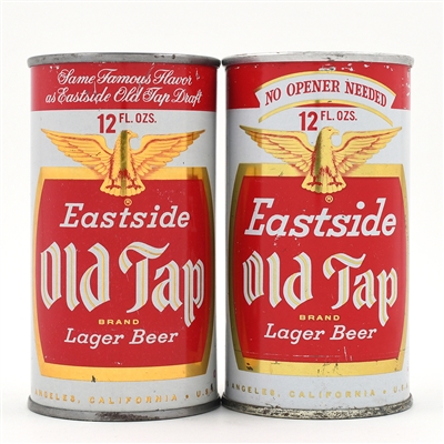 Eastside Old Tap Beer Flat Top and Zip Top Lot of 2