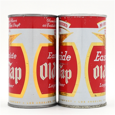 Eastside Old Tap Beer Flat Top and Zip Top Lot of 2
