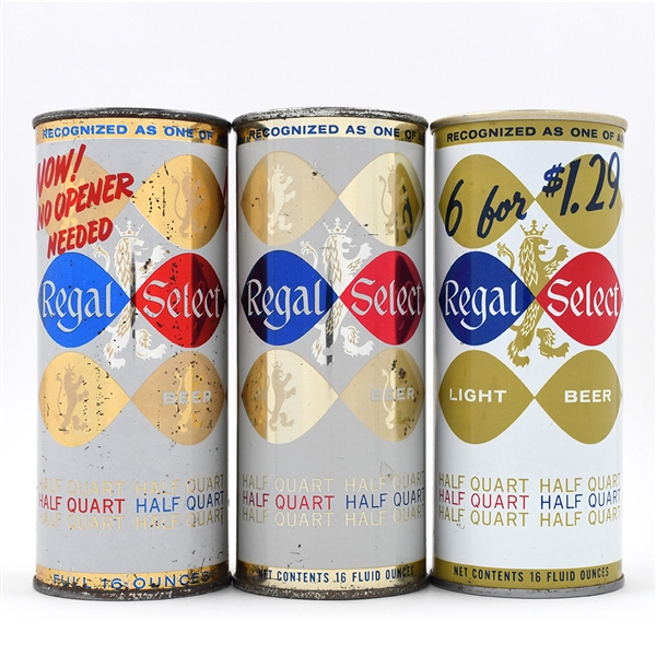 Regal Select Beer 16 Ounce Fan and Insert Tabs Lot of 3 Different