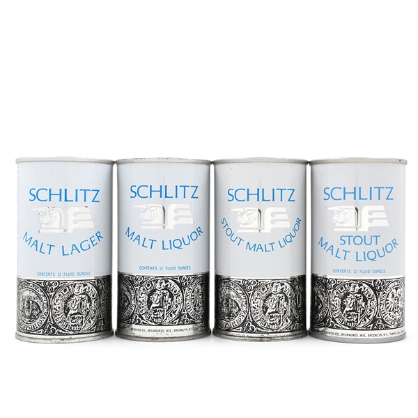 Schlitz Malt LAGER and Malt Liquor Zip Top and Pull Tabs Lot of 4 Different