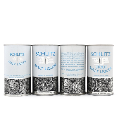Schlitz Malt LAGER and Malt Liquor Zip Top and Pull Tabs Lot of 4 Different