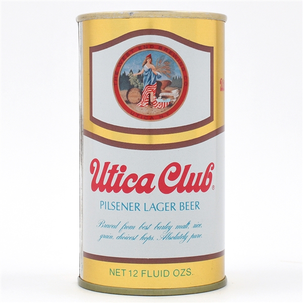 Utica Club Pull Tab FULL COLOR EMBLEM - POSSIBLE TEST CAN RARE UNLISTED
