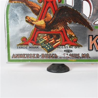 Budweiser King Of Bottled Beer Foil Over Compressed Paper Back Bar