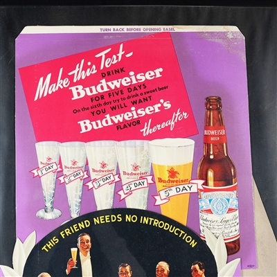 Budweiser Make This Test Friend Needs No Introduction Diecut Cardboard Sign