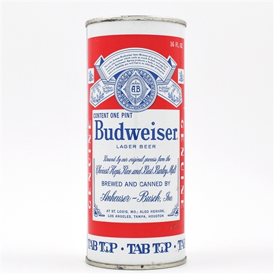 Budweiser Beer 16 Ounce INSERT JUICE TAB 5 CITIES 143-7