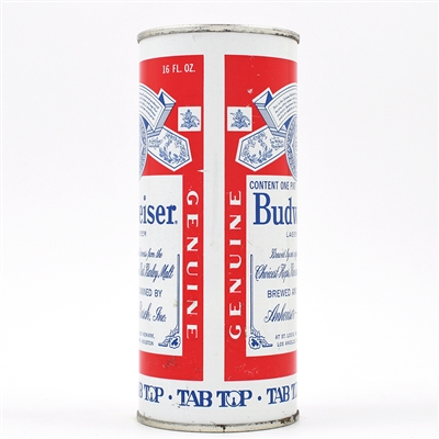 Budweiser Beer 16 Ounce INSERT JUICE TAB 5 CITIES 143-7