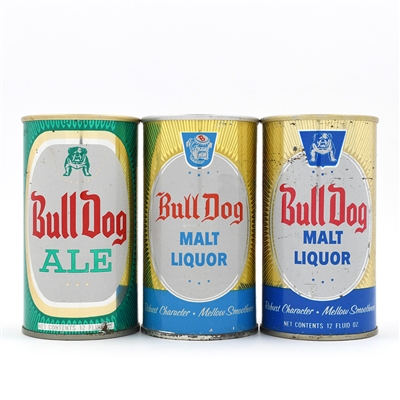 Bull Dog Pull Tabs Lot of 3 Different ZIP FAN PULL MAIER DREWRYS GENERAL