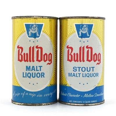 Bull Dog Malt and Stout Malt Liquor Flat Tops 45-33 and 45-38 CLEAN