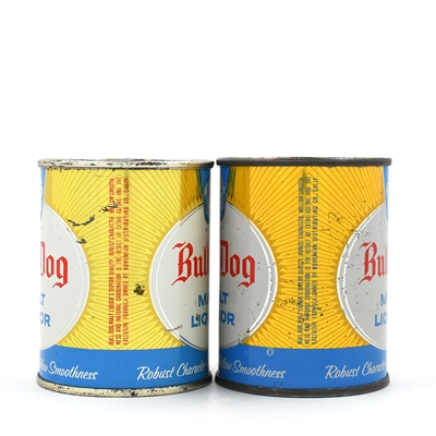 Bull Dog Malt Liquor 8 Ounce Flat Tops 239-9 and 239-14