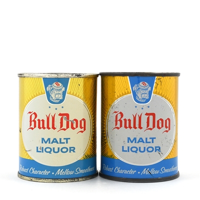 Bull Dog Malt Liquor 8 Ounce Flat Tops 239-9 and 239-14