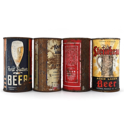 California Brewers Lot of 4 SCARCE Flats Fort Sutter Krug Maier Steinbrau