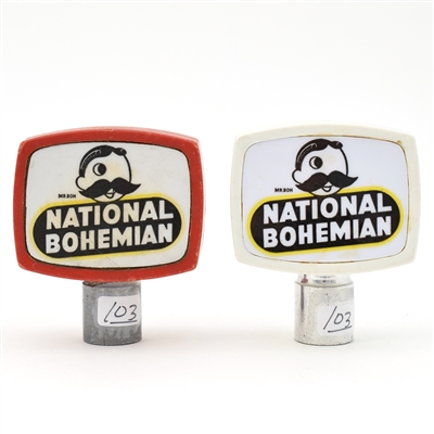 National Bohemian 1950s Tap Knobs Lot of 2 Different