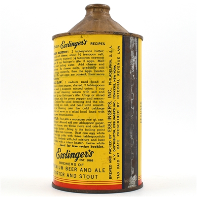 Esslingers Premium Ale Quart Cone Top 208-10