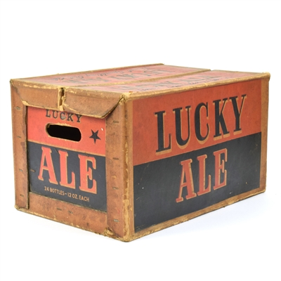Lucky ALE 1930s Heavy Waxed Cardboard Bottle Case Carton