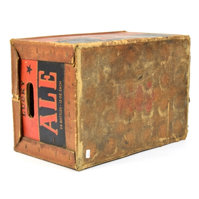 Lucky ALE 1930s Heavy Waxed Cardboard Bottle Case Carton