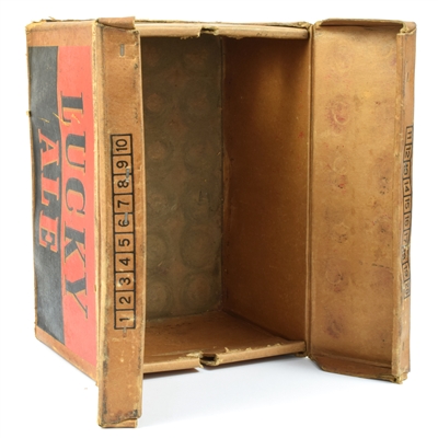 Lucky ALE 1930s Heavy Waxed Cardboard Bottle Case Carton