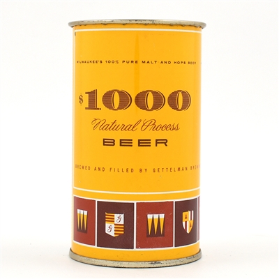 1000 Dollar Beer Drinking Cup Flat Top GETTELMAN 109-13 NEAR MINT