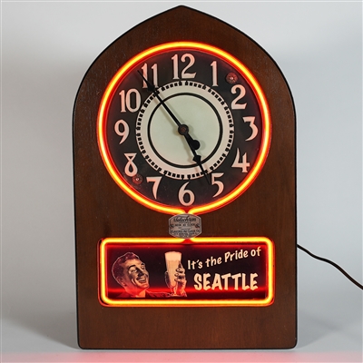 Rainier Motion Telechron Motored Neon Advertising Clock WOW