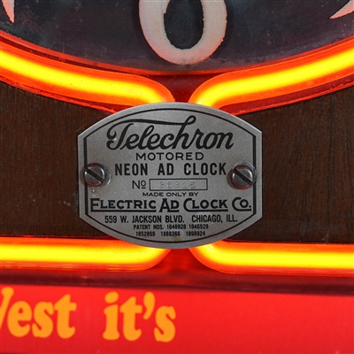 Rainier Motion Telechron Motored Neon Advertising Clock WOW