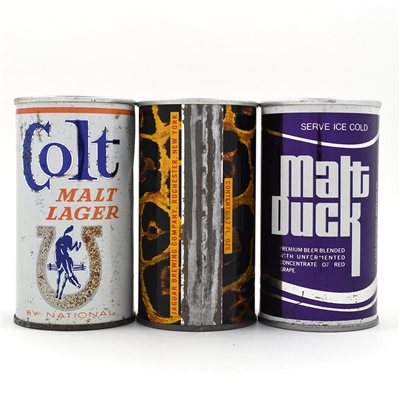 Colt Malt LAGER 56-9 Malt Duck 91-17 Jaguar 82-23 Cans