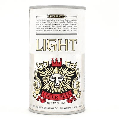 Schlitz Light Beer Foil Label Test Pull Tab 243-39