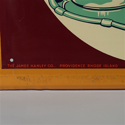 Hanleys Ale Lager Embossed Tin Sign TOUGH SWEET