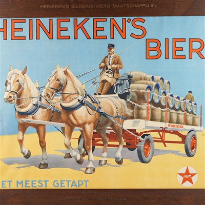 Heinekens Bier Het Meest Getapt Amsterdam Litho