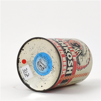 Chief Oshkosh Beer ACTUAL 192-26 -UNIQUE WHITE CROWNTAINER GRAIL-