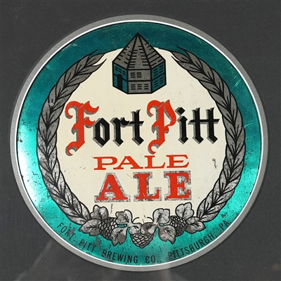 Fort Pitt Pale Ale Special Beer Framed Celluloid over TOC Button Signs