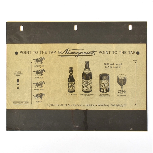 Narragansett POINT TO THE TAP 1930s Cigarette Horse Racing Game