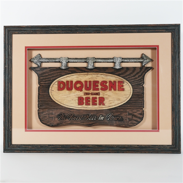 Duquesne Du-Kane Beer Finest Beer Town Cream Composite Sign