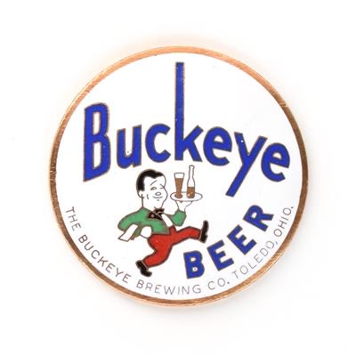 Buckeye Beer 1930s Enameled Tap Knob Insert BUCKY