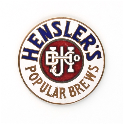 Henslers Popular Brews 1930s Enameled Tap Knob Insert CLEAN