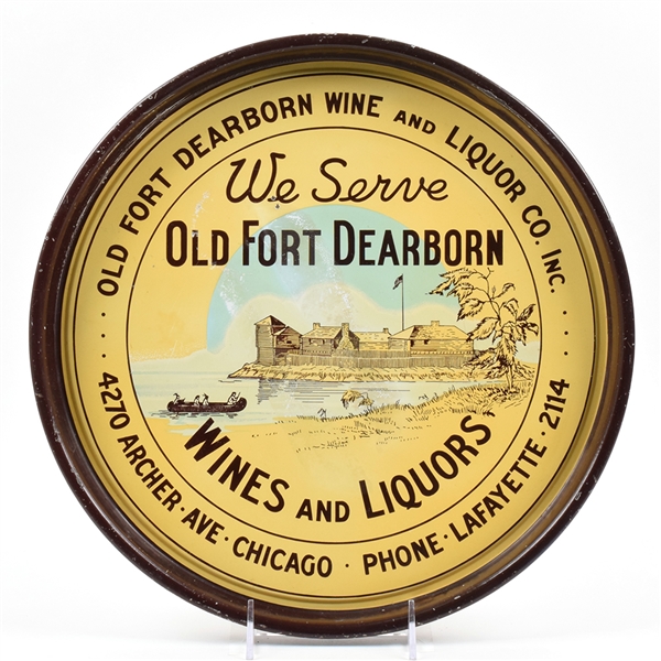 Old Fort Dearborn Wines and Liquors Serving Tray