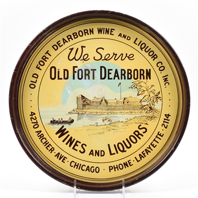 Old Fort Dearborn Wines and Liquors Serving Tray