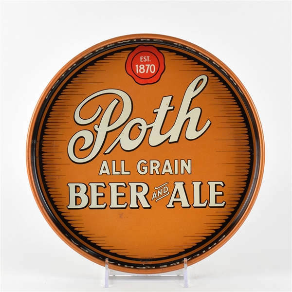 Poth Beer Ale 1940s Serving Tray