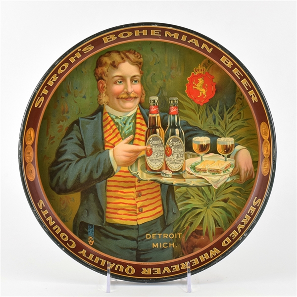 Strohs Bohemian Beer Pre-Prohibition Serving Tray