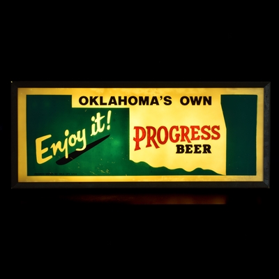 Progress Beer 1950s Illuminated Plastic Sign