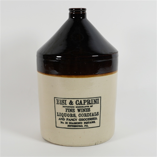 Bisi Caprini Importing Merchants Fine Wines Liquors Cordials Pittsburg PA Jug