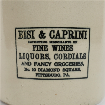 Bisi Caprini Importing Merchants Fine Wines Liquors Cordials Pittsburg PA Jug