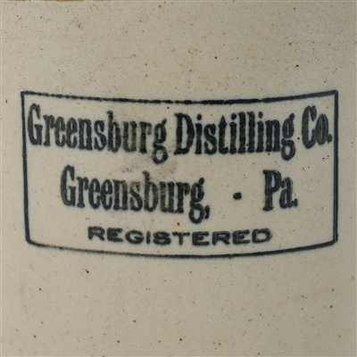 Greensburg Distilling Co Greensburg PA Registered Whiskey Jug