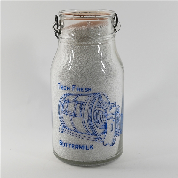 Tech Food Products Buttermilk Clear Glass ACL 1 Gallon Milk Bottle