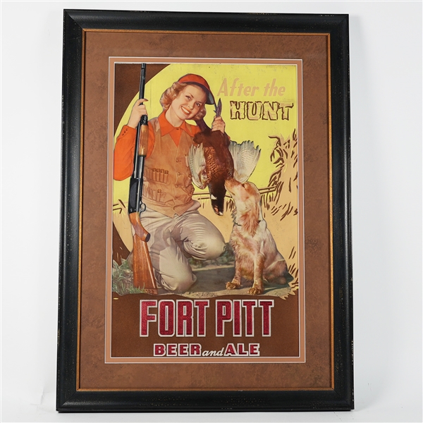 Fort Pitt After Hunt Beer Ale Woman Hunting Theme Sign