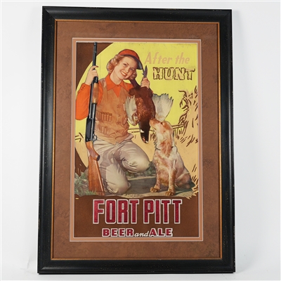 Fort Pitt After Hunt Beer Ale Woman Hunting Theme Sign