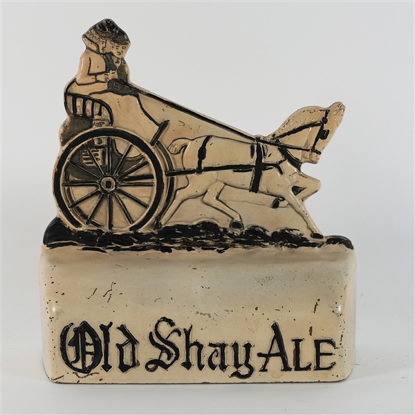 Old Shay Ale Painted Glass Back Bar Sign