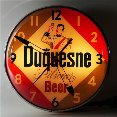 Duquesne Pilsener Beer Duke Prince  Pam Advertising Clock