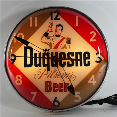 Duquesne Pilsener Beer Duke Prince  Pam Advertising Clock
